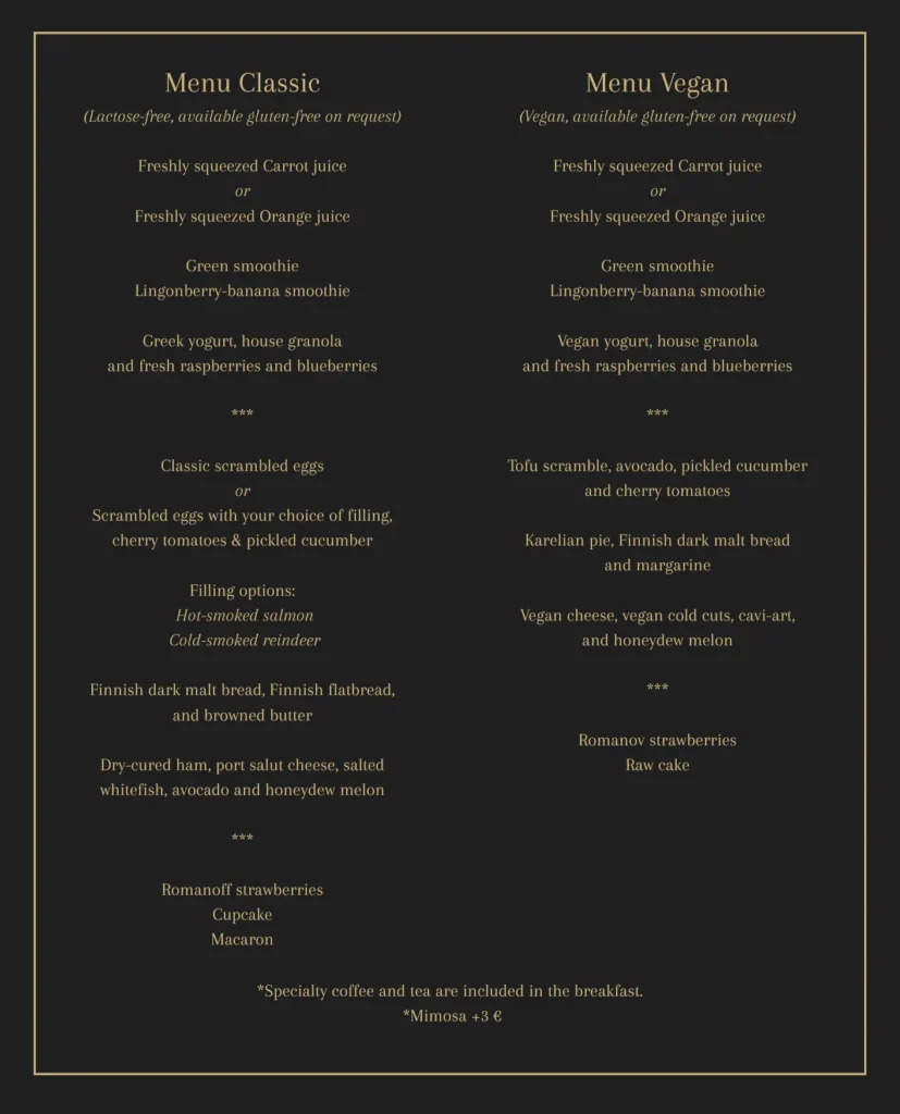 Breakfast Menu